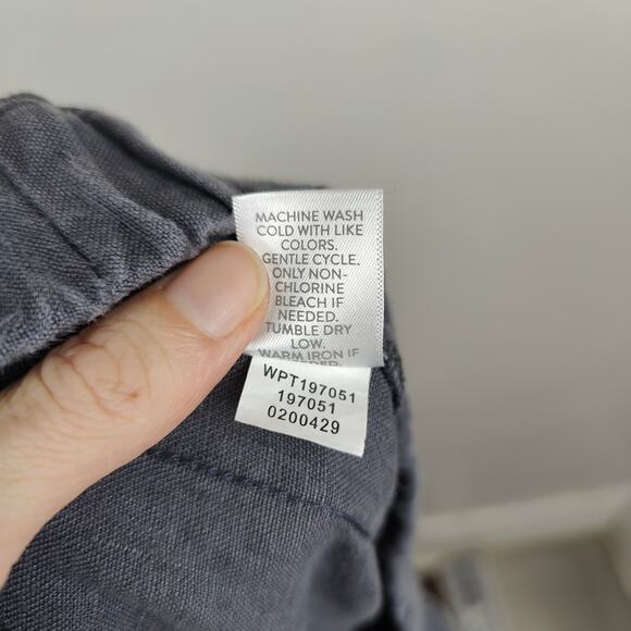 J Jill Linen Pants Women Large Gray Roll Cuff Pull On PureJill Lagenlook Casual - Picture 8 of 9